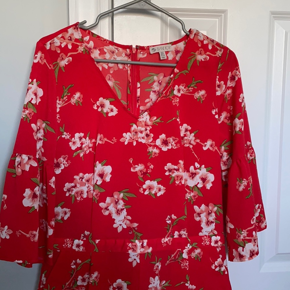 Orange floral romper
